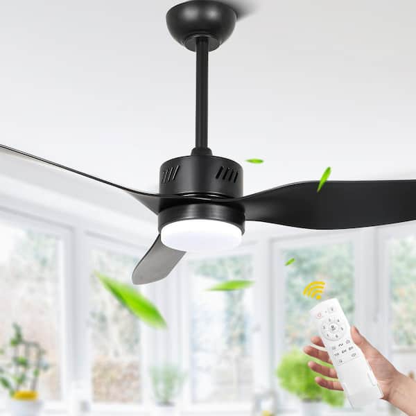 Olyvea 46 in. Black Reversible Dimmable Caged Ceiling Fan with LED Light and Remote