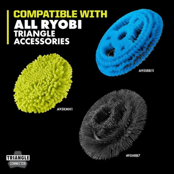 RYOBI ONE+ 18V Cordless Telescoping Power Scrubber and 2.0