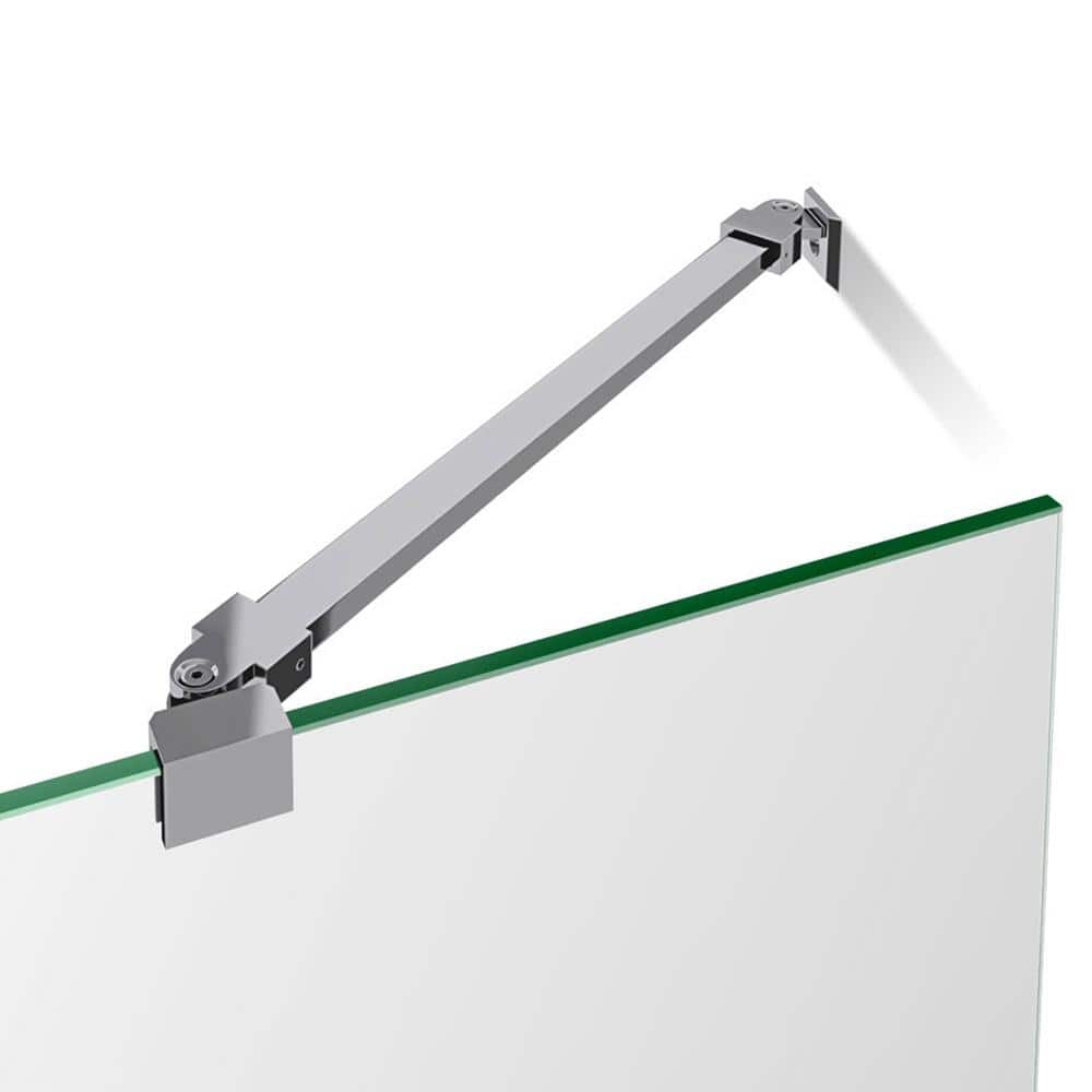 Aqua Ultra Frameless Brushed Nickel Shower Enclosure with Base