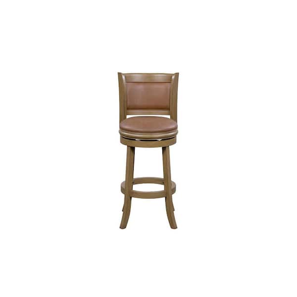 Boraam Augusta 26 in. Swivel Caramel/Distressed Sandrift Wood Kitchen Counter Stool