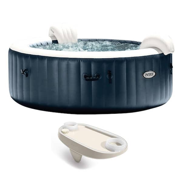 Intex PureSpa Plus 6-Person Portable Inflatable Hot Tub Jet Spa w/Phone Tray Accessory