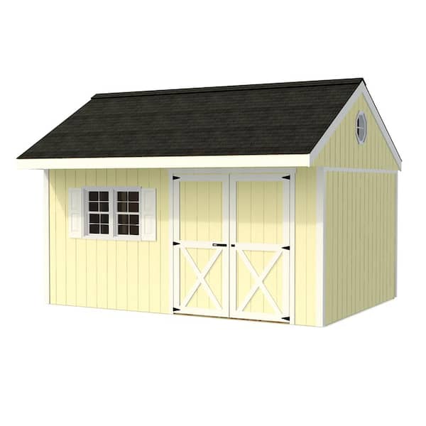 Overhang Oasis 10 ft. x 10 ft. Wood Shed Kit with Unique Overhang Design and Loft