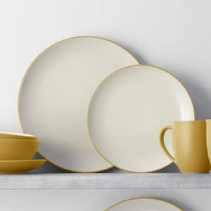 Colorwave Mustard 4-Piece (Yellow) Stoneware Coupe Place Setting, Service for 1