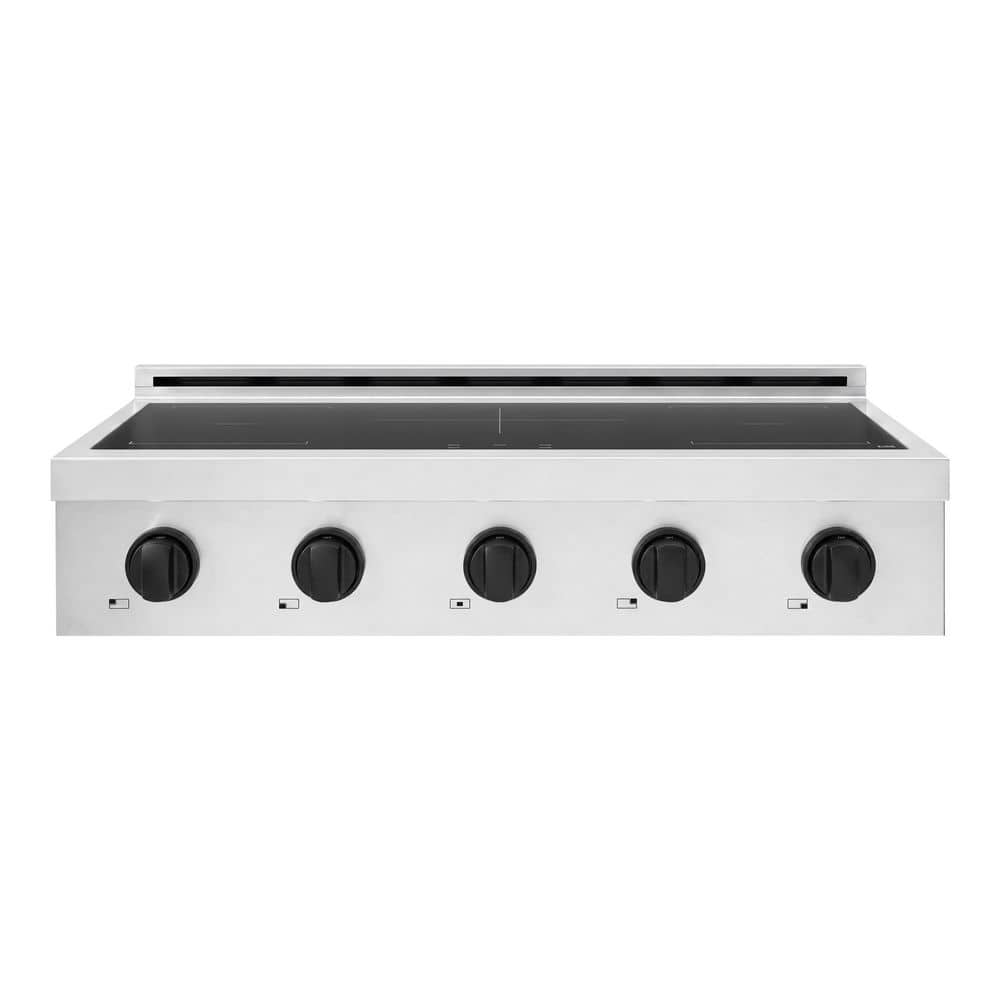 Autograph 36 in. Paramount Induction Electric Rangetop with 5 Element Glass Cooktop in Stainless Steel and Matte Black