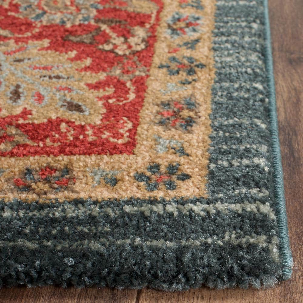 Elegant Ruby Red 36" Round Synthetic Accent Rug