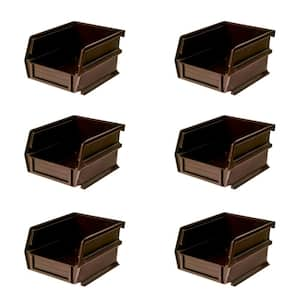 LocBin 5-3/8 in. L x 4-1/8 in. W x 3 in. H Brown Tool Storage Bin, (6-Pack)