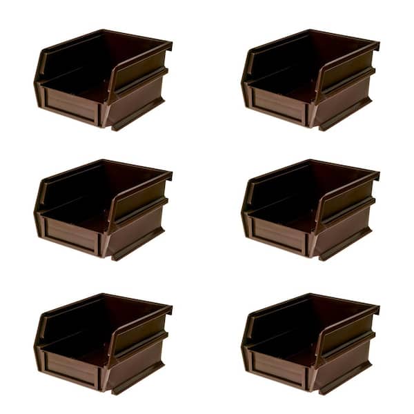 Triton Products LocBin 5-3/8 in. L x 4-1/8 in. W x 3 in. H Brown Tool Storage Bin, (6-Pack)