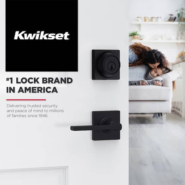 Kwikset Breton Square Matte Black Half -Dummy Door Handle