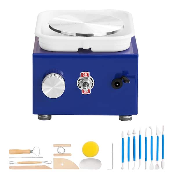 Mini Pottery Wheel for Kids Beginners, 2 Turntables (2.6 in./3.9 in.) Adjustable Speed 0-300RPM, ABS Detachable Basin