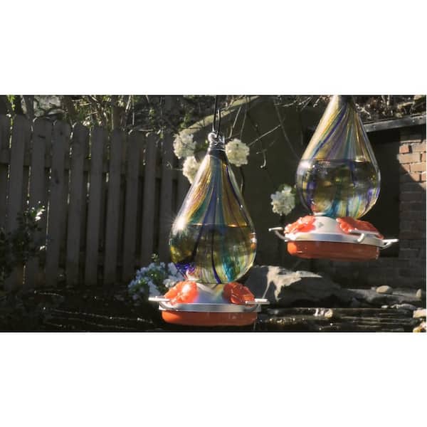Ultimate Innovations by the DePalmas Ultimate Innovations Set of 2-Glass Hummingbird Feeders - Teal/Blue