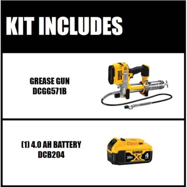 20V MAX Cordless 10,000 PSI Variable Speed Grease Gun and (1) 20V MAX Premium Lithium-Ion 4.0Ah Battery