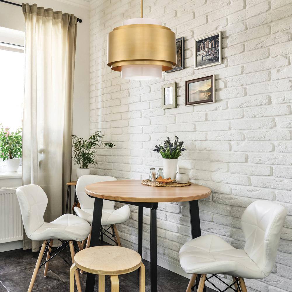 Beacon Burnished Brass 4-Light Drum Pendant