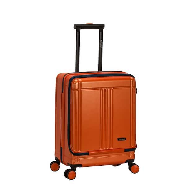 Rockland Tokyo 18 in. Orange Expandable Hard Side Spinner Carry on Laptop with TSA Lock