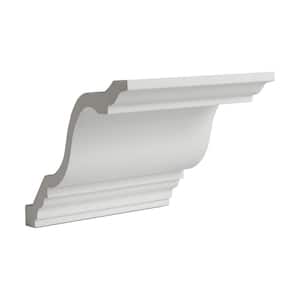 7-7/8 in. x 5-5/16 in. x 6 in. Long Plain Polyurethane Crown Moulding Sample