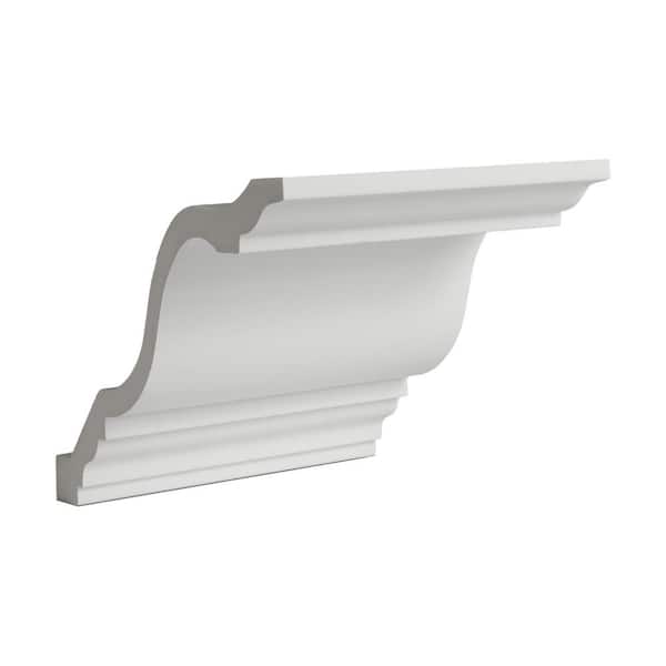 American Pro Decor 7-7/8 in. x 5-5/16 in. x 6 in. Long Plain Polyurethane Crown Moulding Sample