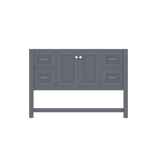 Alya Bath Wilmington 47 in. W x 21.5 in. D x 33.45 in. H Bath Vanity Cabinet without Top in Gray