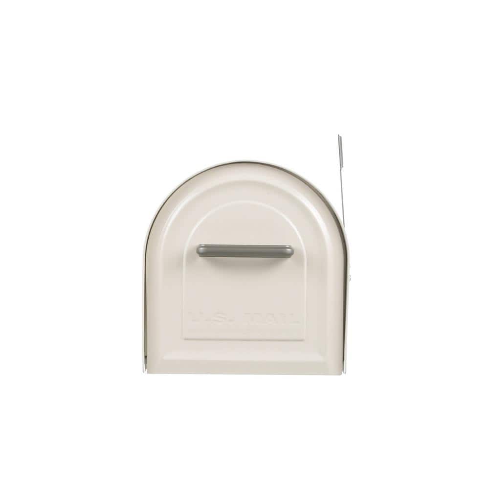 Large White Steel Locking Post Mount Mailbox