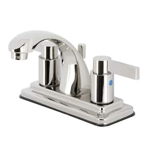 NuvoFusion 4 in. Centerset 2-Handle Bathroom Faucet with Pop-Up Drain in Polished Nickel