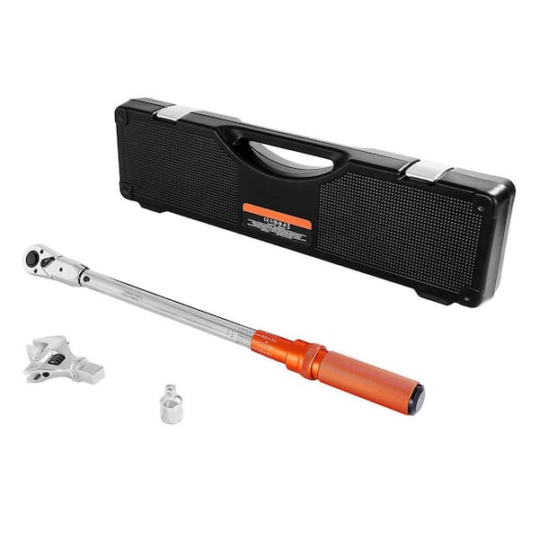 Adjustable Click Torque Wrench, 1/2 in. Drive, 20-160 lbf-ft. /27.1-216.8 N. m, Dual-direction and Dual Range Scales