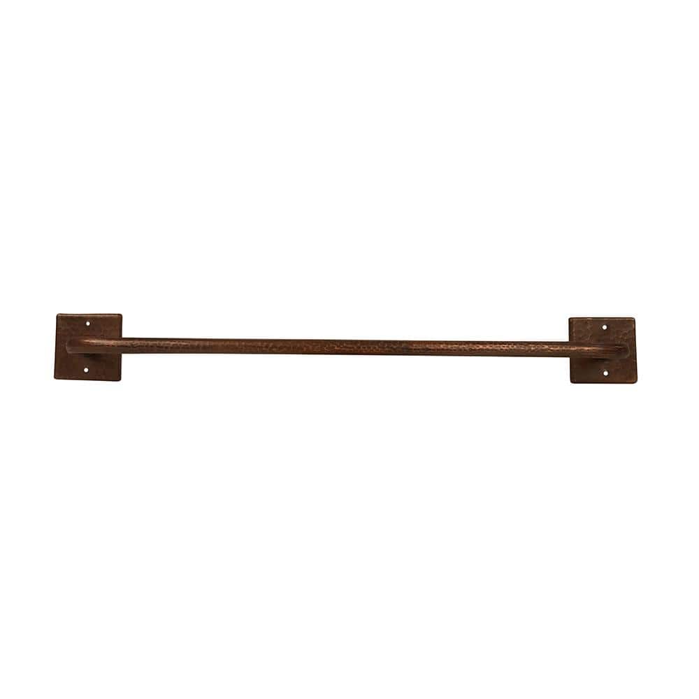 30" Oil Rubbed Bronze Hand Hammered Copper Wall Mounted Towel Bar