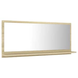 35.4 in. W x 14.6 in. H Rectangular Wood Framed Wall Mount Modern Decor Bathroom Vanity Mirror