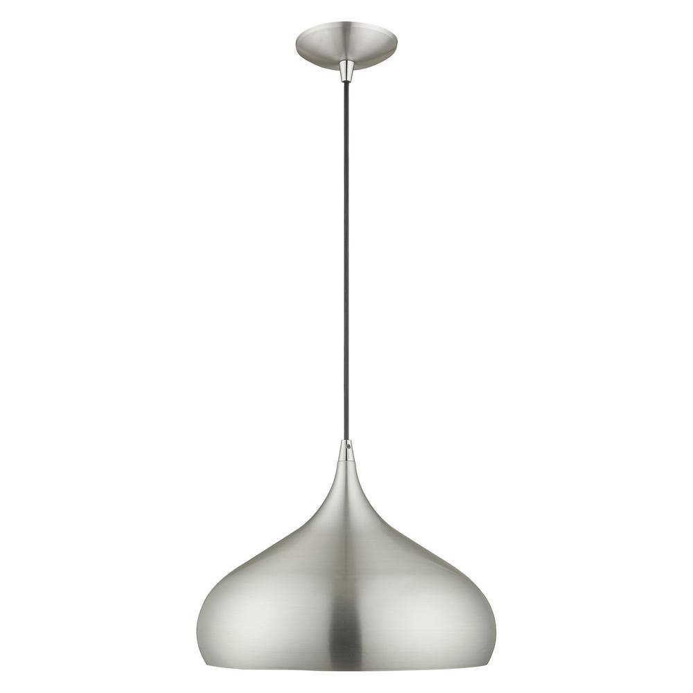 Mini Brushed Aluminum 1-Light Indoor/Outdoor Pendant
