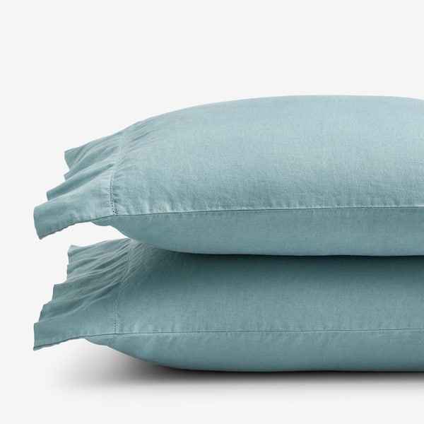 The Company Store Legends Hotel Teal Relaxed Linen King Pillowcases (Set of 2)