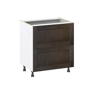 Georgetown 30 in. W x 24 in. D x 34.5 in. H Assembled Drawer Base Kitchen Cabinet in Chestnut with 2-Drawers