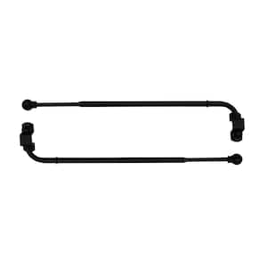 14 in. to 24 in. Adjustable Single Swing Arm Rod in Black