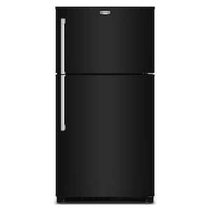 GE 21.9 cu. ft. Top Freezer Refrigerator in Black, Garage Ready