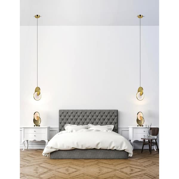 Tranche LED Mini Pendant With Brushed Brass Finish