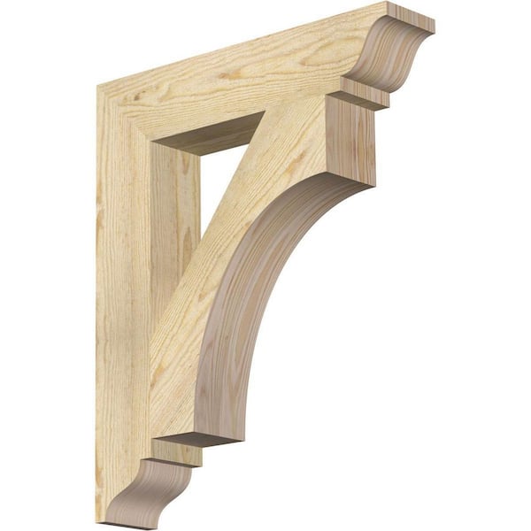 Ekena Millwork 4 in. x 24 in. x 20 in. Douglas Fir Westlake Traditional Rough Sawn Bracket