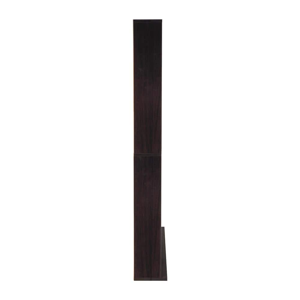 Espresso Adjustable Media Storage Cabinet with 16 Shelves