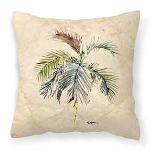 14 in. x 14 in. Multi-Color Lumbar Outdoor Throw Pillow Tree Palm Tree Decorative Canvas Fabric Pillow