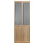 Pinecroft 31.5 in. x 80 in. Mezzo Glass Over Raised Panel Frost 1/2 ...