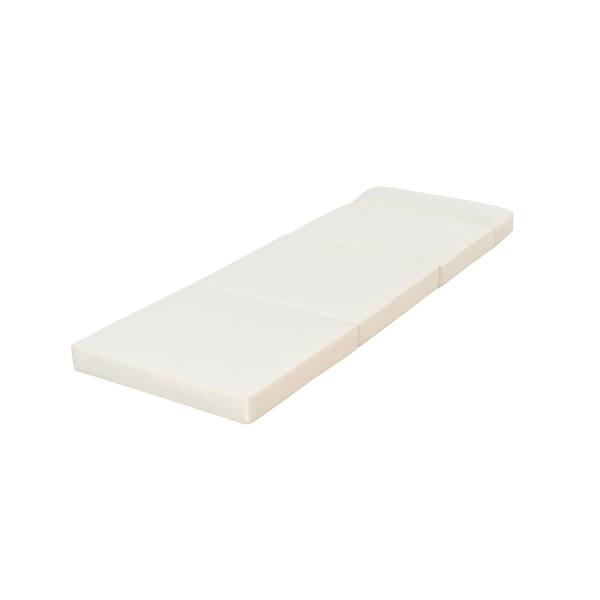 76.7 in. L x 27 in. W x 4 in. T Beige Outdoor Chaise Lounge