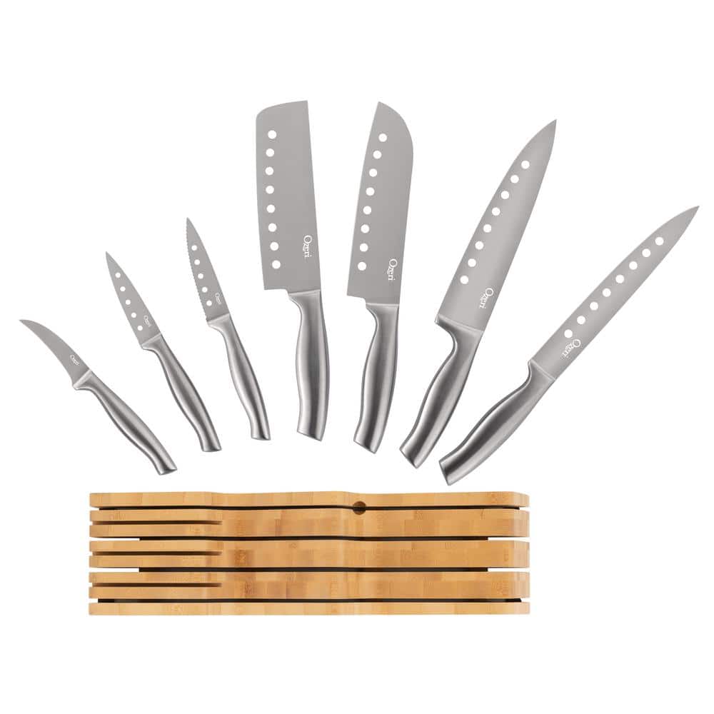 Ozeri 8-Piece Stainless Steel Knife Set, with Japanese Stainless Steel Slotted Blades