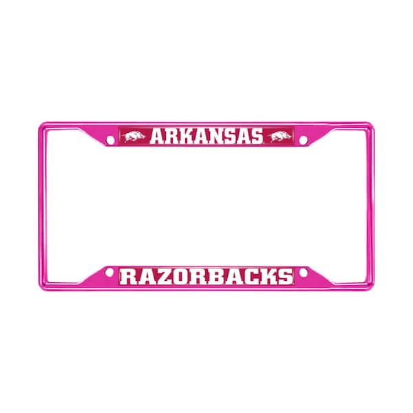 FANMATS Universal Fit University of Arkansas License Plate Frame - Pink