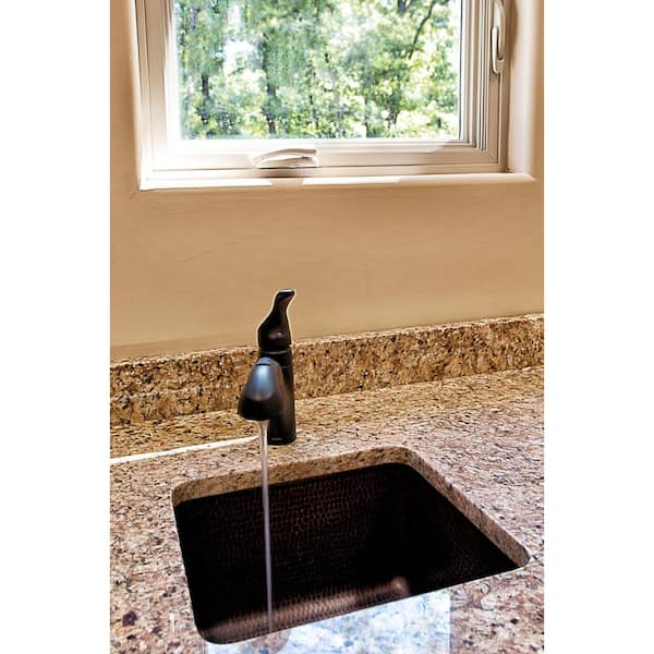Bronze 14 Gauge Copper 16 in. Dual Mount Bar Sink