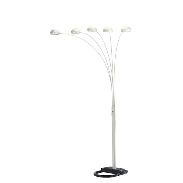 Sunpez 84 in. H White 5-Light Arc Floor Lamp with Dimmer Switch