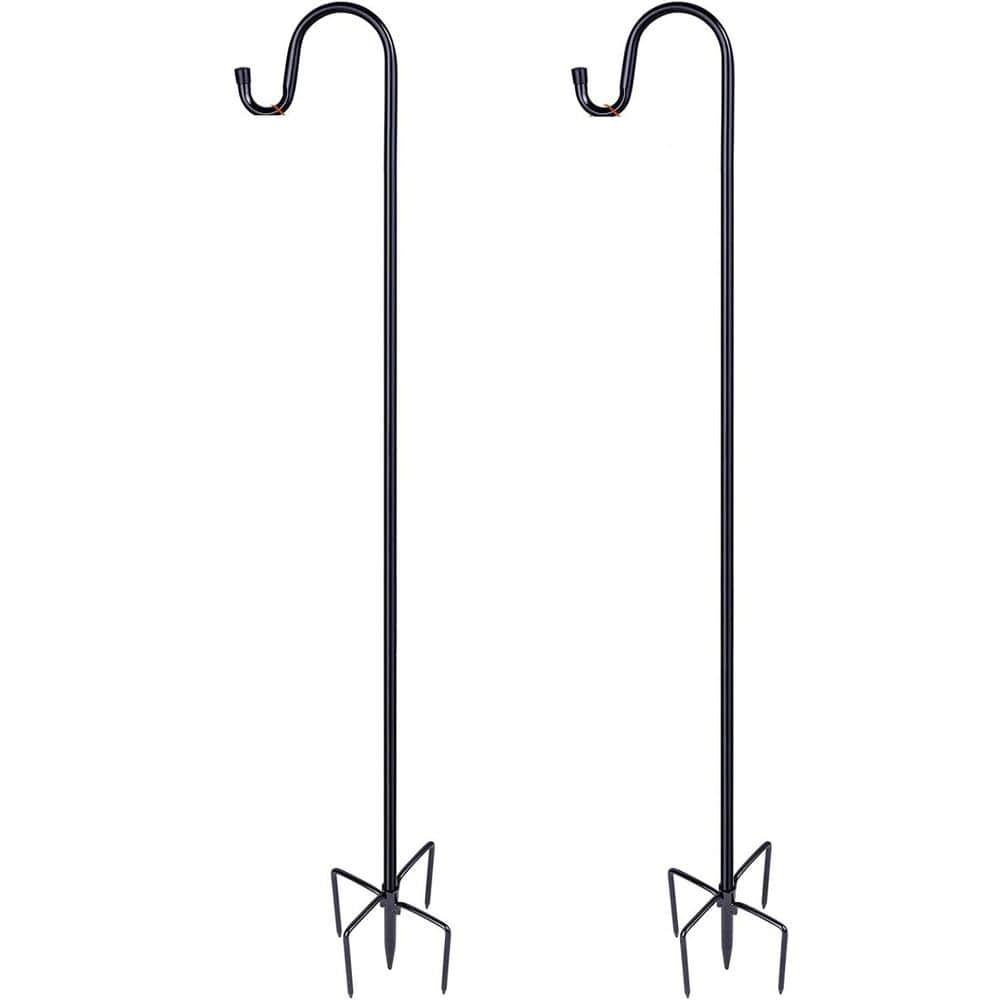 45 in. Heavy Duty Metal Shepherds Hooks with 5 Prong Base for Outdoor Garden Plant Hummingbird Feeder Lantern 2 Pack price history on PriceWatchPro