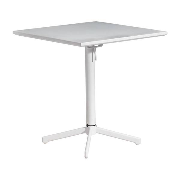 ZUO Big Wave White Patio Folding Square Table