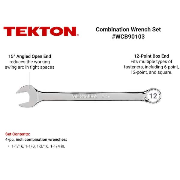 1-1/16 in. - 1-1/4 in. Combination Wrench Set (4-Piece)