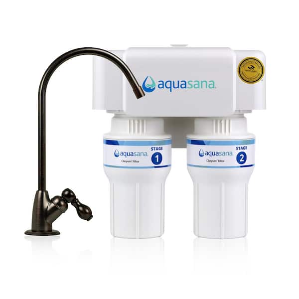 Under Sink Drinking Water Filter : 2-Stage : Reduce up to 99.99% of 78 Contaminants: Matte Black Faucet