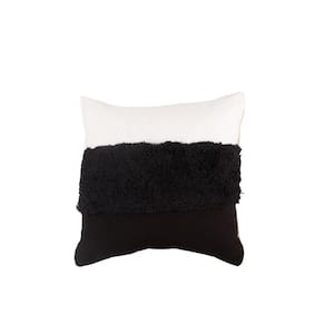 Black/White Cotton Throw Pillows Set of 2 6"X18"X18"