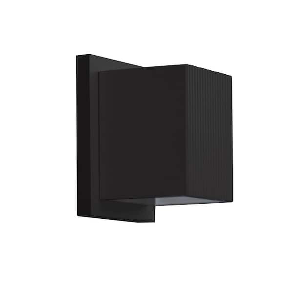 Mavis 5-in 1-Light 17-Watt Black Integrated LED Exterior Wall Sconce