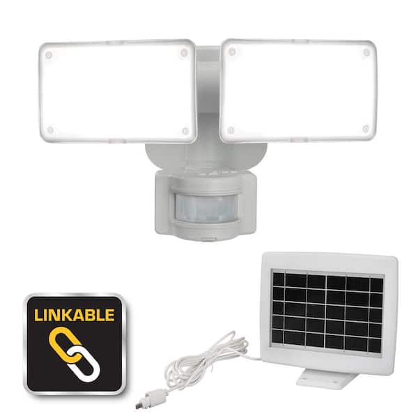 Linkable 1000 Lumen 180° White Motion Sensing 2-Head Integrated LED Flood Light