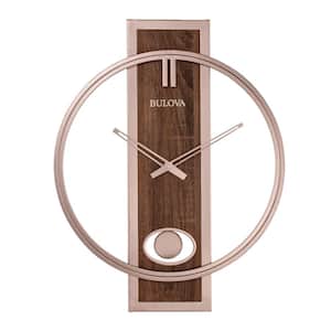 Contemporary 24 in. x 19 in. Wall Clock with Slow Swing Pendulum