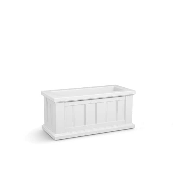 Cape Cod 24 in. x 11 in. Self-Watering White Polyethylene Planter