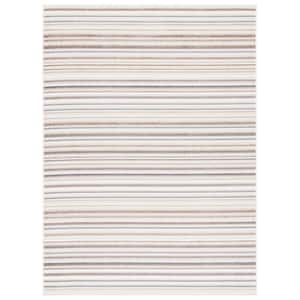 Cabana Ivory/Gray 5 ft. x 8 ft. Striped Indoor/Outdoor Patio  Area Rug